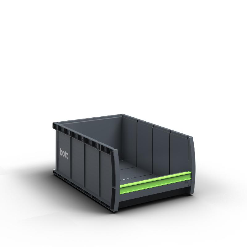 13022050.19 - bottBox L4 avec porte étiquette - lot de 6 - bac à bec modulaire et empilable en plastique RAL 7016_0