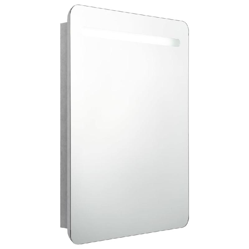 ARMOIRE DE SALLE DE BAIN À MIROIR LED 60 X 11 X 80 CM GRIS 02_0006605_0