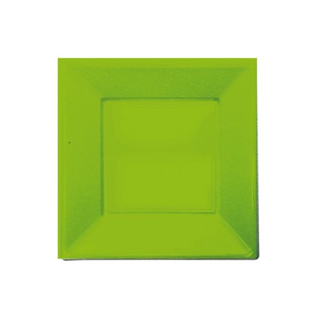 ASSIETTE CARRÉE 23 CM PS VERT ANIS (VENDU PAR 20 LOTS DE 25)