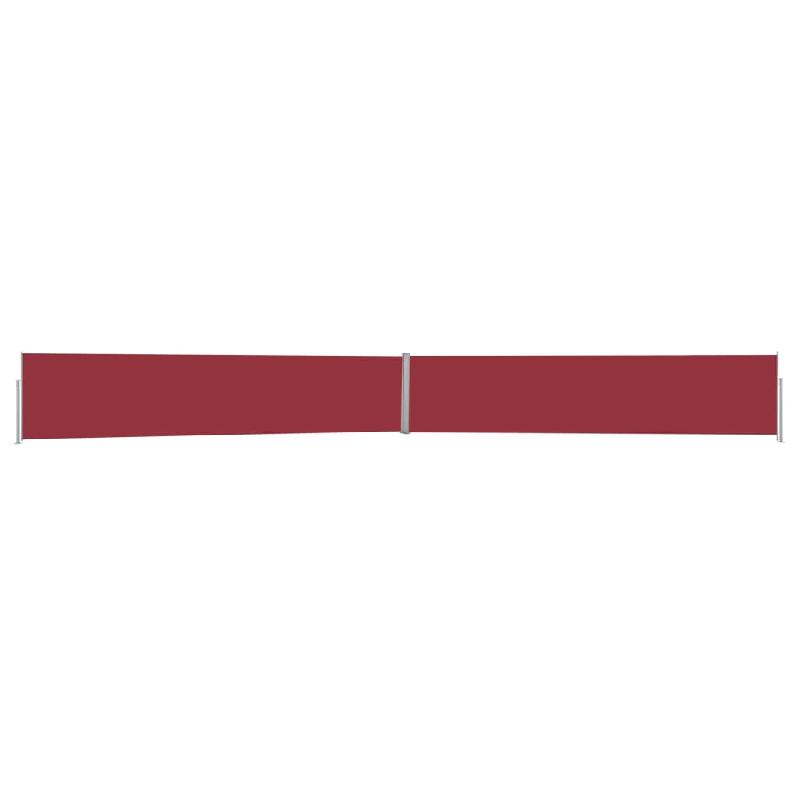 Auvent paravent store brise-vue latéral rétractable - protection visuelle pour patio, jardin, terrasse ou balcon - 170 x 1200 cm rouge_0