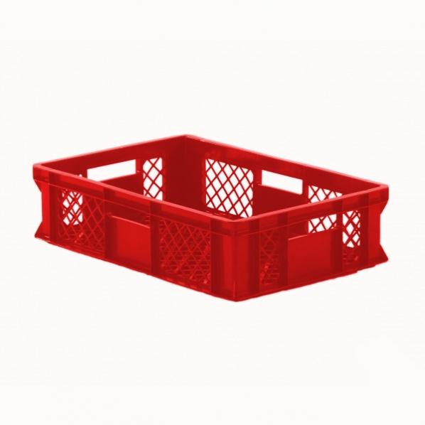 Bacs alimentaires ajourés 600x400 H150 - Rouge - Rolléco_0