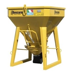 Bennes à béton BCE-A - droite à entonnoir avec corde de déclenchement et anneaux - grande capacité et démontage rapide_0