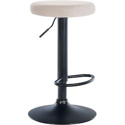 Décoshop26 - Tabouret de bar x1 design simple hauteur réglable revêtement en velours crème pieds en métal noir 10_0005351 - noir 3000252597201_0