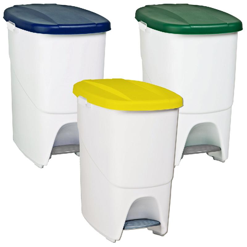 Denox - PedalBin Jeu de 3 Conteneurs à Déchets 75L Capacité Totale en Polyéthylène de couleur Multicolore - multicolore PK3327_0