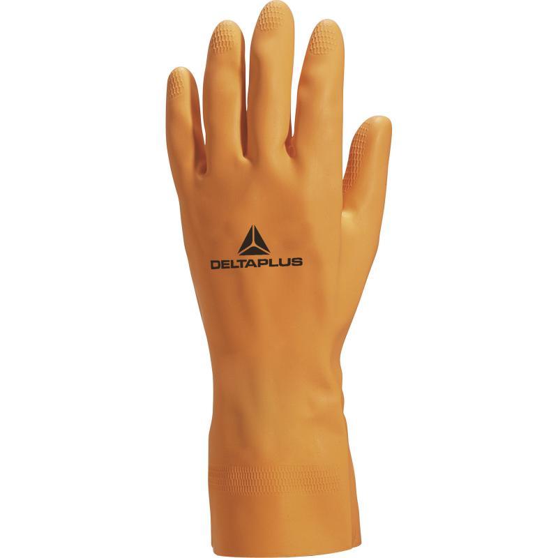Gant de protection chimique latex lourd VE450 - 30 cm - 1 mm d'épaisseur - floqué coton_0
