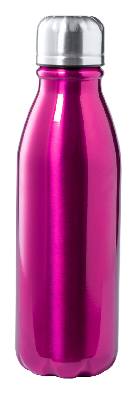 Gourde en aluminium - forme bouteille - 550 ml - couleur fuchsia - poids 88 g_0