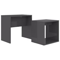 Helloshop26 - Ensemble de table basse brillant bois d'ingénierie gris 02_0042106 - 3000213664751_0