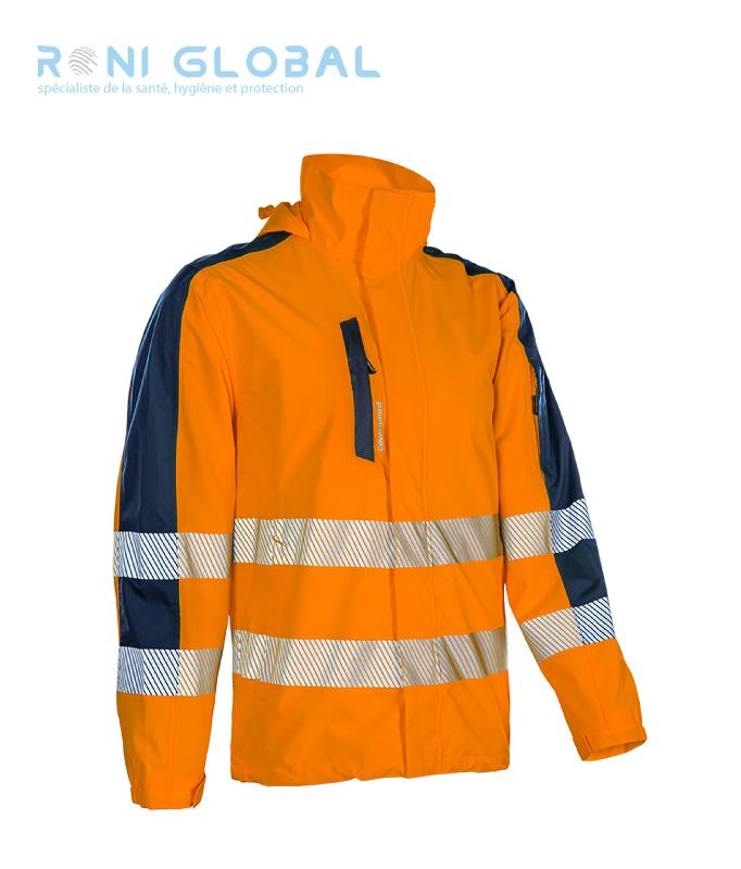 Veste de sécurité haute visibilité - Softshell coupe-vent et anti-pluie en polyester stretch mécanique - 5 poches - Class 3 - Hotaru Coverguard_0