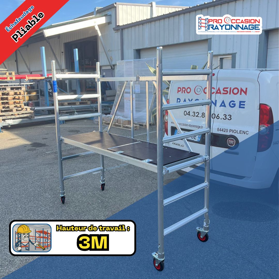 Kit échafaudage pliable – Neuf Hauteur de travail : 3 mètres_0