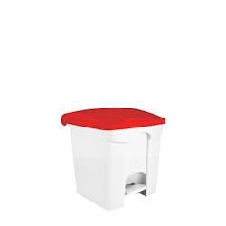 Medial International Contitop Conteneur mobile à pédale avec couvercle coloré Polypropylène Blanc-Rouge 30 lt - multicolore plastique polypropylè_0