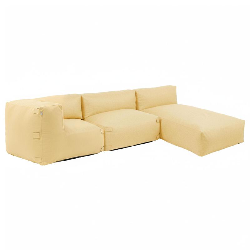 Oviala Business Salon de jardin modulable 3 places jaune clair - jaune polyester 115051_0