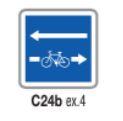Panneau de signalisation d'indication - Type C24b ex.4 - Voies affectées à l'approche d'une intersection_0