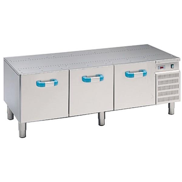 Soubassement réfrigéré MBM 3 portes - gamme MINIMA 600 - acier inox AISI 304_0