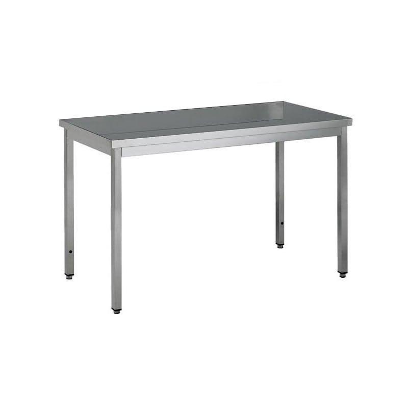 Table centrale inox profondeur 600 mm - Sans étagère_0