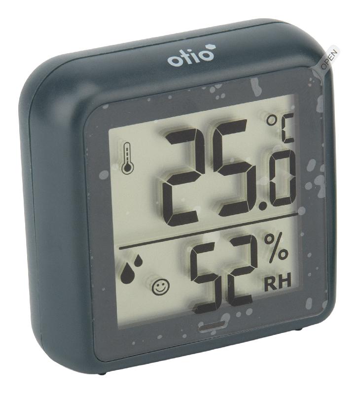 Thermomètre - hygromètre intérieur gris anthracite - Otio avec capteurs suisses précis et fixation polyvalente_0