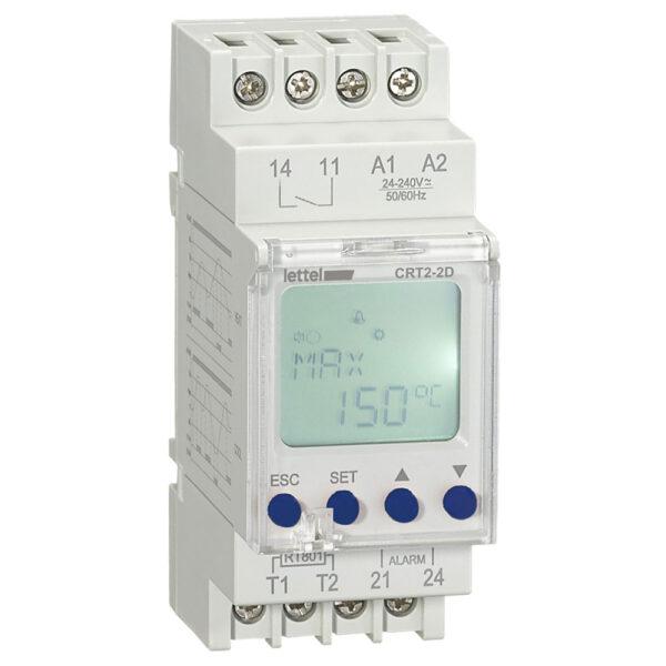 Thermostat digital modulaire mode chaud/froid à 1 pt de consigne, 1 NO/NF 16A. - LETTEL - CRT2-2D_0