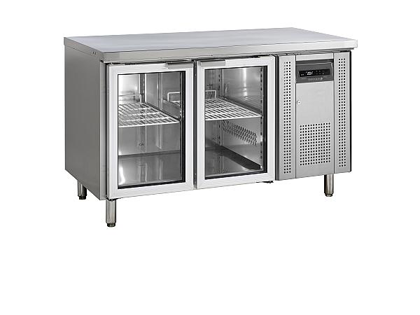 Timbre desserte refrigeree central 2 portes vitrées profondeur 700 282 litres inox 304 - CK7210G_0