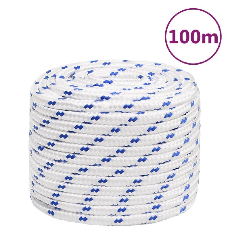 Vidaxl corde de bateau blanc 16 mm 100 m polypropylène 152309_0