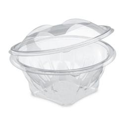 200 Barquettes Ronde 750 ml  Alimentaire PET avec Couvercle Attaché - Transparente, Usage Froid, Ø172 x H94 mm - D-Work - transparent 3664100211420_0