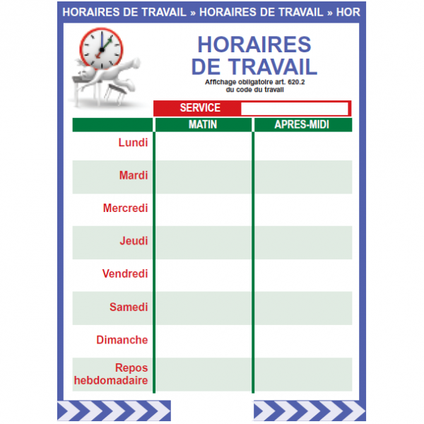 AFFICHAGE OBLIGATOIRE HORAIRES DE TRAVAIL_0