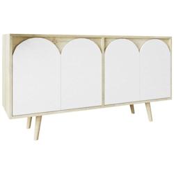 Buffet 4 portes en aggloméré Venezia chêne et blanc Hanah Home - 8684284023959_0