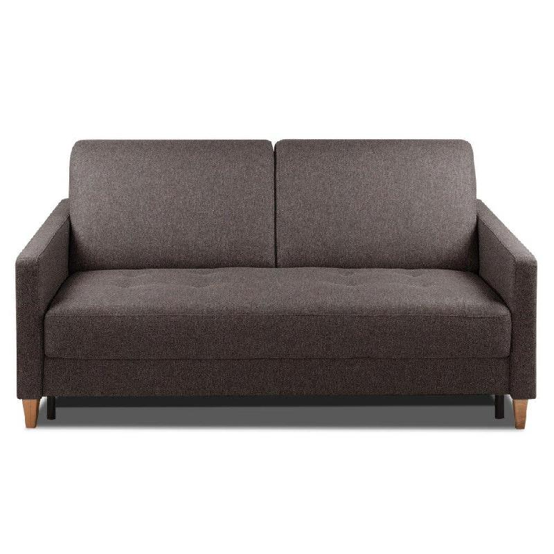 Canapé convertible OGGETTO - Matelas 16 cm - Système express - Sommier à lattes 140 cm - Renatonisi - Tweed marron_0
