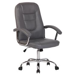 CLP Fauteuil de bureau Reedville avec hauteur réglable et accoudoirs Gris - gris polyester 318006_0