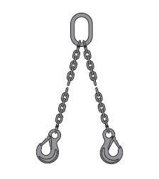 Élingue chaîne 2 brins en inox avec crochets à œil à linguet – Pewag Winner Inox – Haute résistance et polyvalence_0
