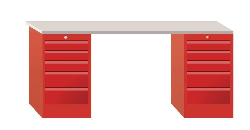 Établi modulaire Multiplex avec 2 armoires à tiroirs 5T 2000 mm MW Tools MOD20L55_0