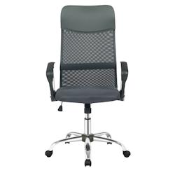 Möbilia Chaise de bureau en similicuir | réglable en hauteur | L 62 x P 60 x H 111 cm | noir / argent - noir matière synthétique 15020010_0