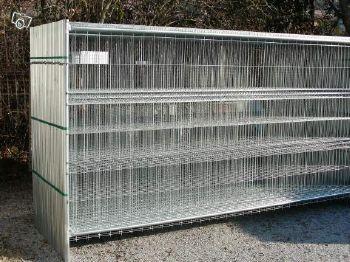 Panneaux de clôtures mobiles galvanisés - 3,50m x 1,90m - Maille 80mm x 225mm - 2 poteaux et 2 tubes horizontaux_0