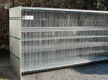 Panneaux de clotures mobiles 3,50m x 1,90m , 2 poteaux, 2 tubes hortizontaux galvanisées maille 80 mm x 225 mm_0