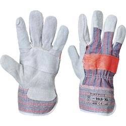 Portwest - Gants Docker canadien classique - Cuir de première qualité - Gris - Taille 10 - Normes EN 420 et EN 388:2016_0