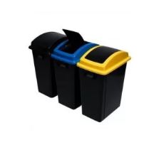Poubelle de Tri Sélectif 40L - Polypropylène Recyclé à 50% - Couvercle Basculant en 3 Coloris - Idéale pour Espaces Étroits_0