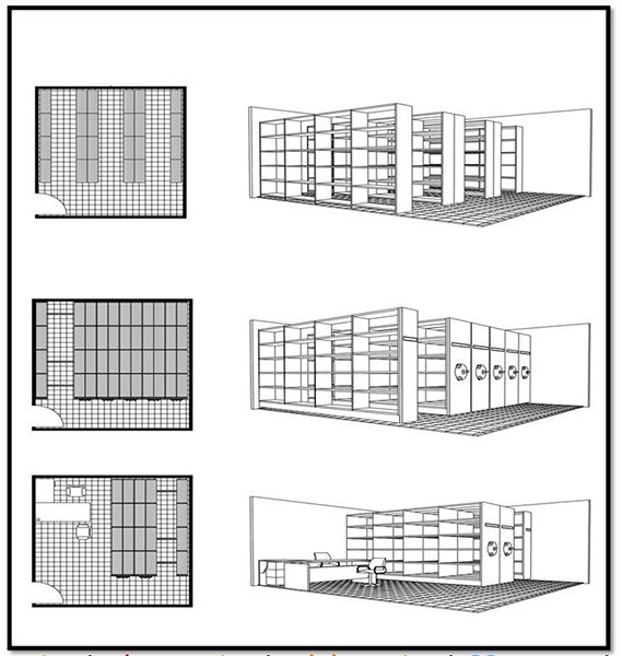 Rayonnage archive mobile - Alphadex - jusqu'à 8 niveaux de classement, bases mobiles sur rails_0