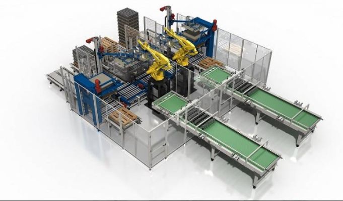 Sagittarius RAPDP EC/FC - Robot palettiseur et dépalettiseur pour boîtes vides et pleines - Clevertech France - Tête magnétique ou à vide_0
