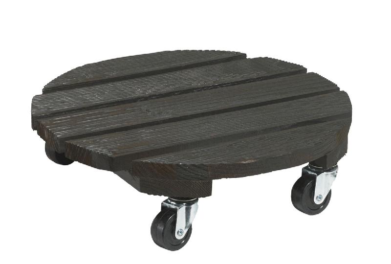 Support à roulettes en bois 'Flora Roll Color' - 40 cm - couleur anthracite_0