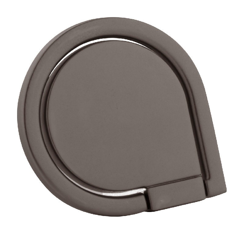 Support pour téléphone portable - anneau en métal avec base autocollante - couleur gris foncé_0