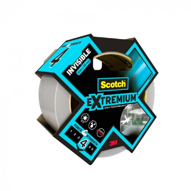 Adhésif de réparation SCOTCH invisible extremium - 20 m x 48 mm - transparent - haute résistance UV_0