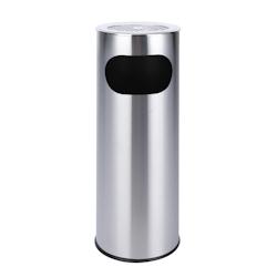 Aro Cendrier sur pied avec couvercle grillagé, acier inoxydable, Ø 20.5 x 58 cm, 12 L, argent - argenté inox 4337102899666_0