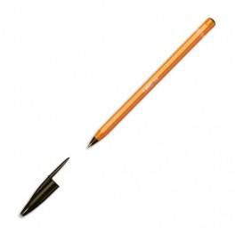 BIC STYLO À BILLE POINTE FINE ENCRE NOIRE CORPS PLASTIQUE ORANGE À CAPUCHON ORANGE