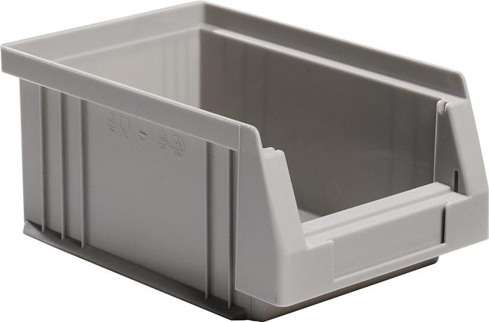 Boîte de rangement à ouverture frontale PLK - 164x105x75mm - PP grise - Résistante et recyclable_0