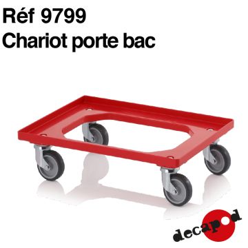 Chariot porte bac - Decapod - 250 kg - Réf 9799 - ABS avec roulettes caoutchouc pivotantes 10 cm_0