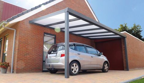 Carport en aluminium Legend Plus - Anthracite - Plaques en polycarbonate transparentes - L300 x P200 cm - Réf. DE16022Z_0