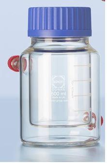 Flacon double enveloppe - filetage GLS 80 - AS242564451 - 500 ml avec robinet de vidange_0