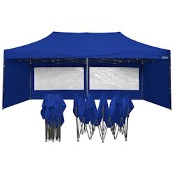 FRANCE BARNUMS Tente pliante 3x6m pack fenêtres - 4 murs - acier 31mm/polyester 320g - bleu - FRANCE-BARNUMS - bleu acier 1-36-01F_0