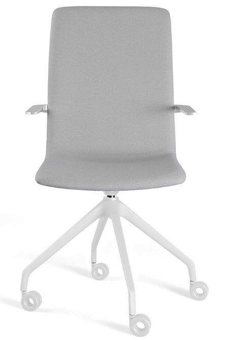 Koda swiveling - chaise de bureau ergonomique - coque tapissée - pied en polyamide noir ou blanc_0
