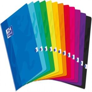 Oxford Lot de 40 Cahier Color Life piqué 24x32, 48p./24 feuilles 90g/m², Séyès, coloris assortis (12) - 3020122874034_0