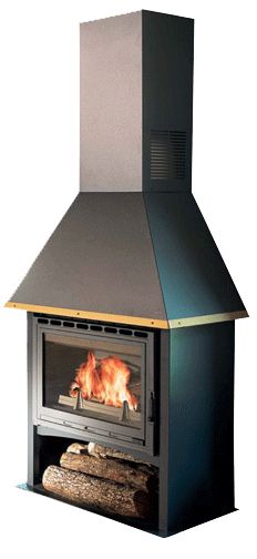 POÊLE À BOIS CLASSIQUE 14 KW CHEMINETTE  NOIR DEVILLE C07335