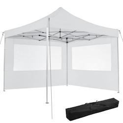 Tectake Tonnelle 3 x 3 m avec 2 rideaux - blanc - 403148 - blanc aluminium 403148_0